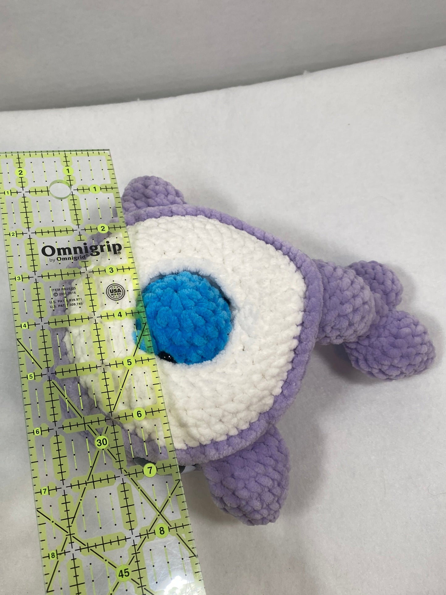Crochet purple mama whale