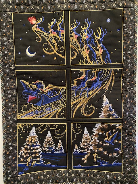 Christmas wall hanging, Santa's flight