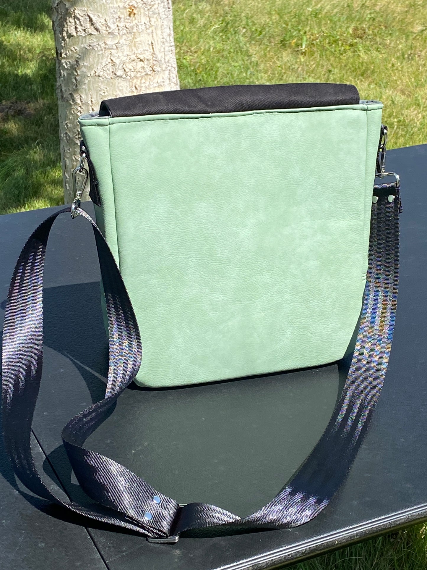 Cheetah embroidered messenger bag
