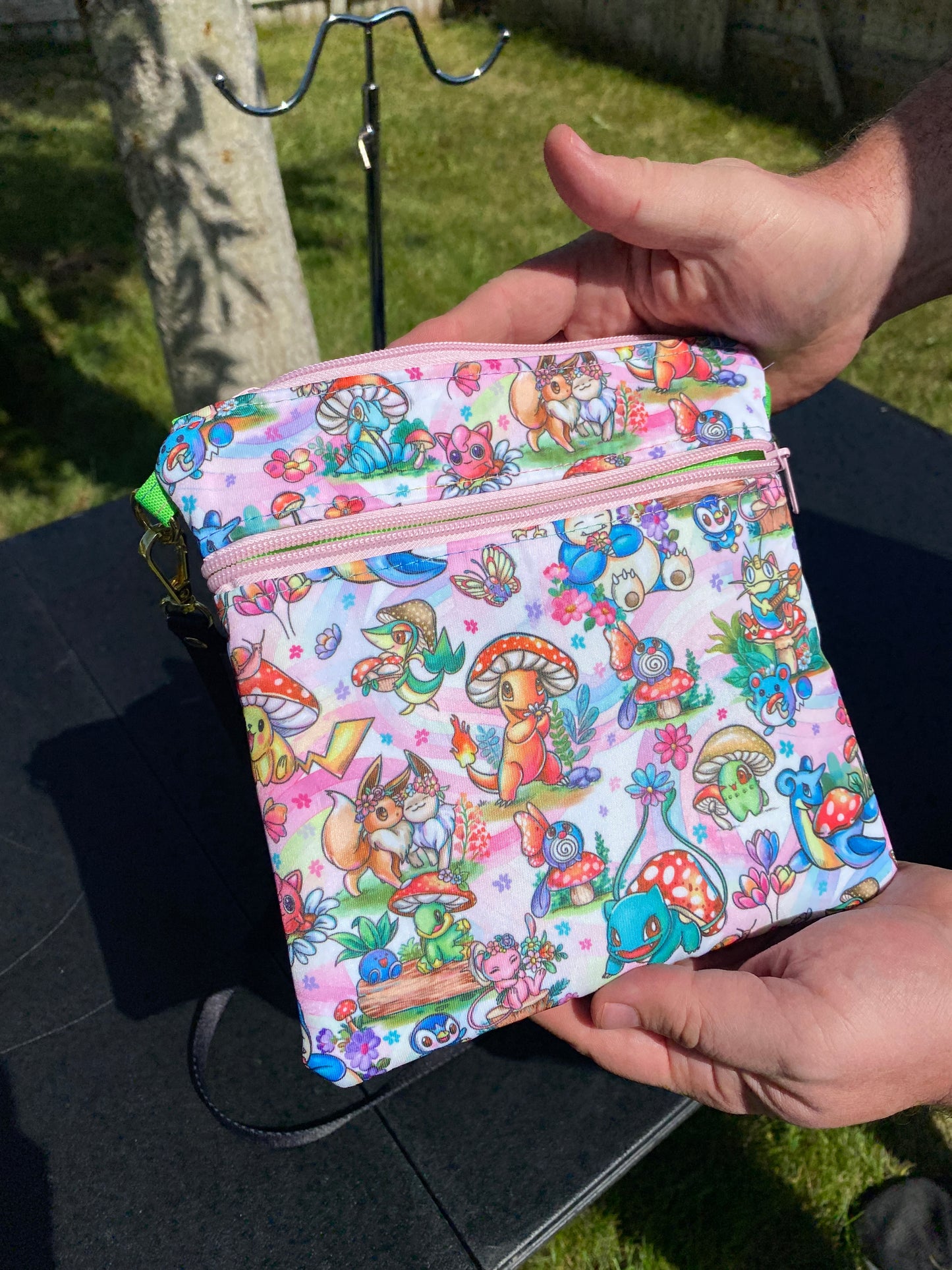 Zippy Shoulder Bag - Pokemon Characters on Pink