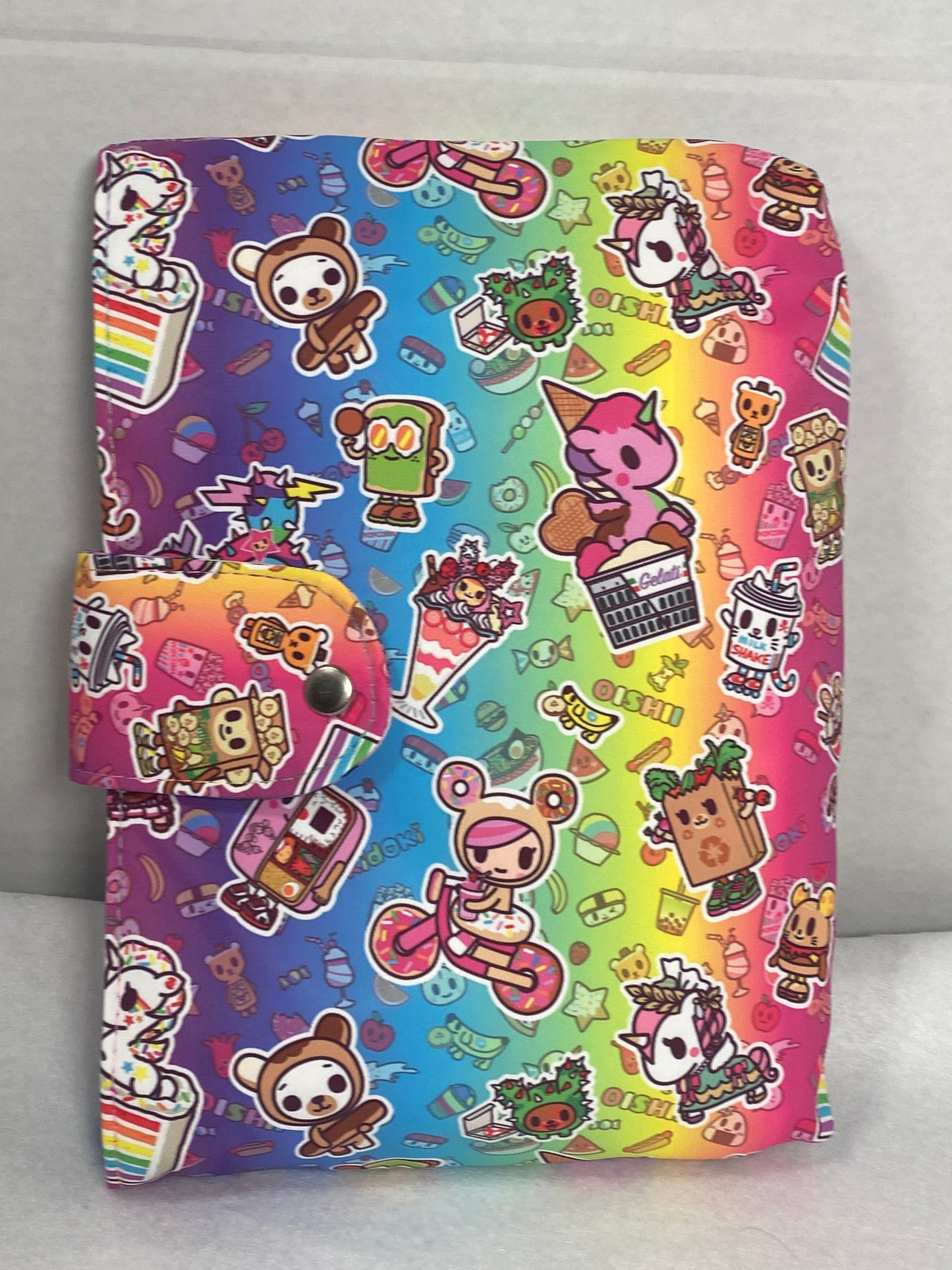 Rainbow tokidoki themed book sleeve