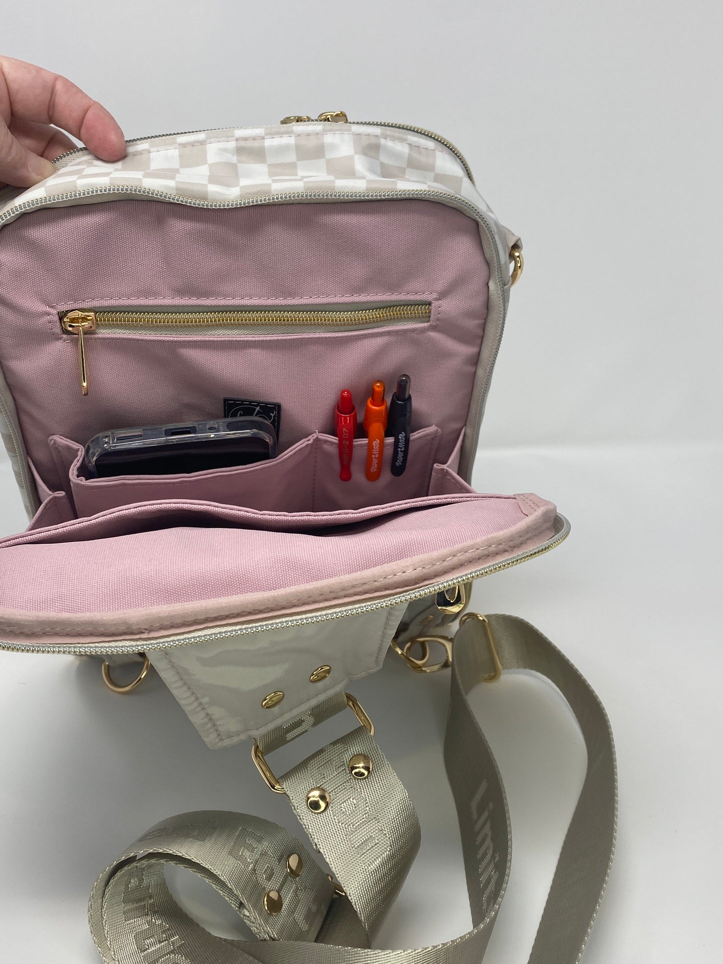 Pandora Bag Beige and tan checkered