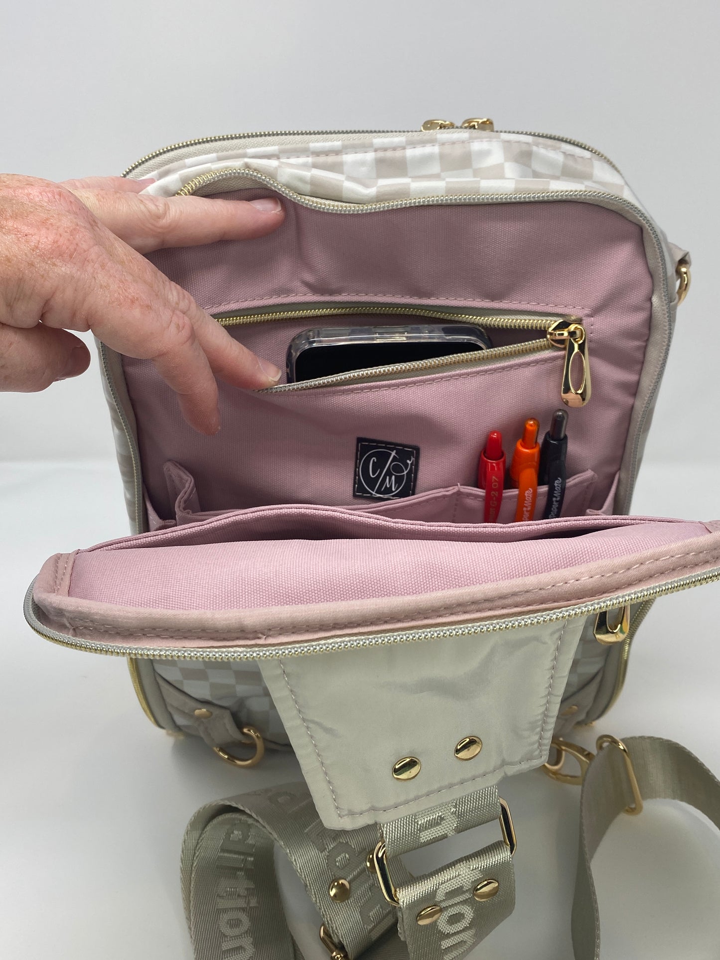 Pandora Bag Beige and tan checkered