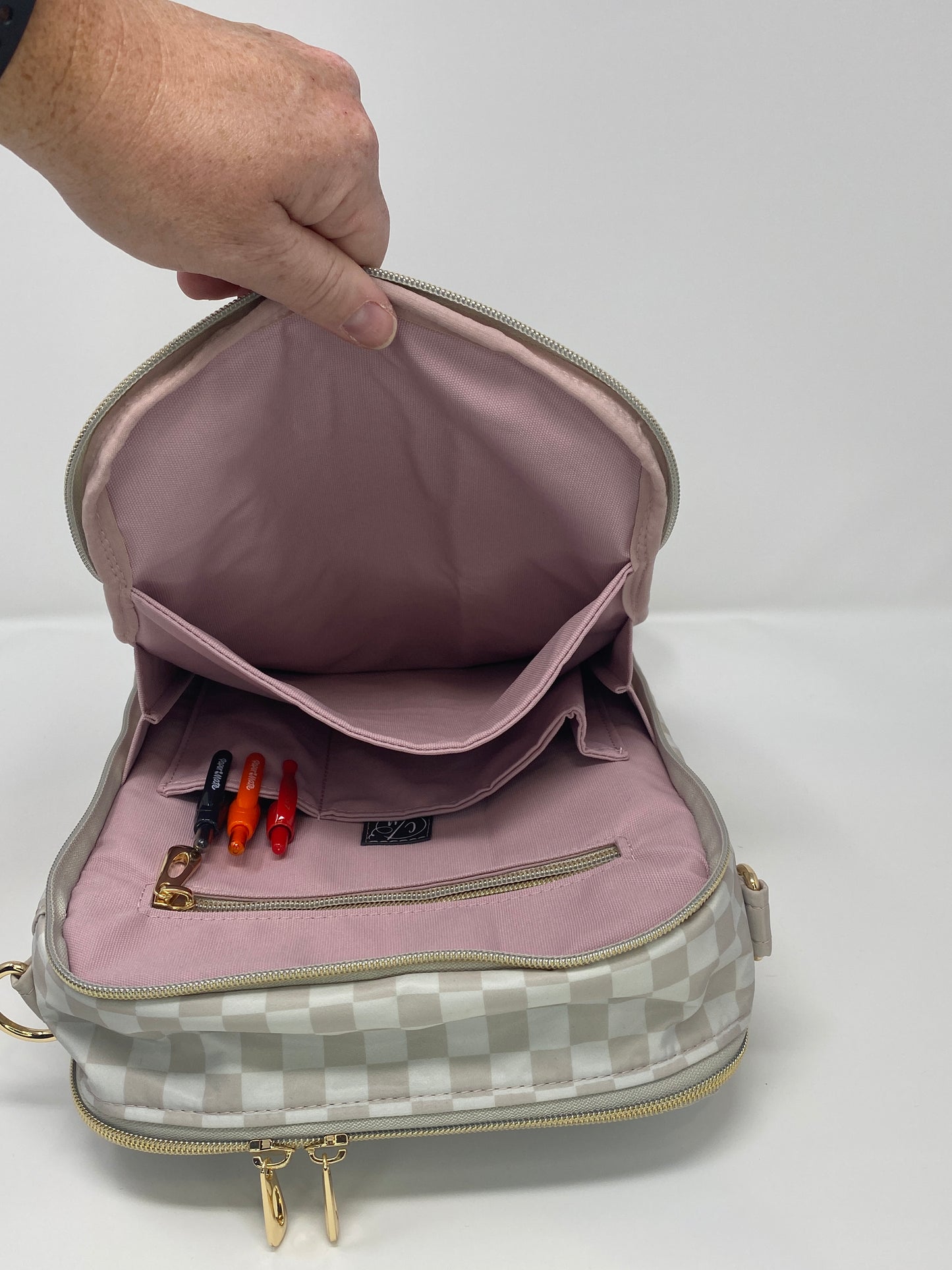 Pandora Bag Beige and tan checkered