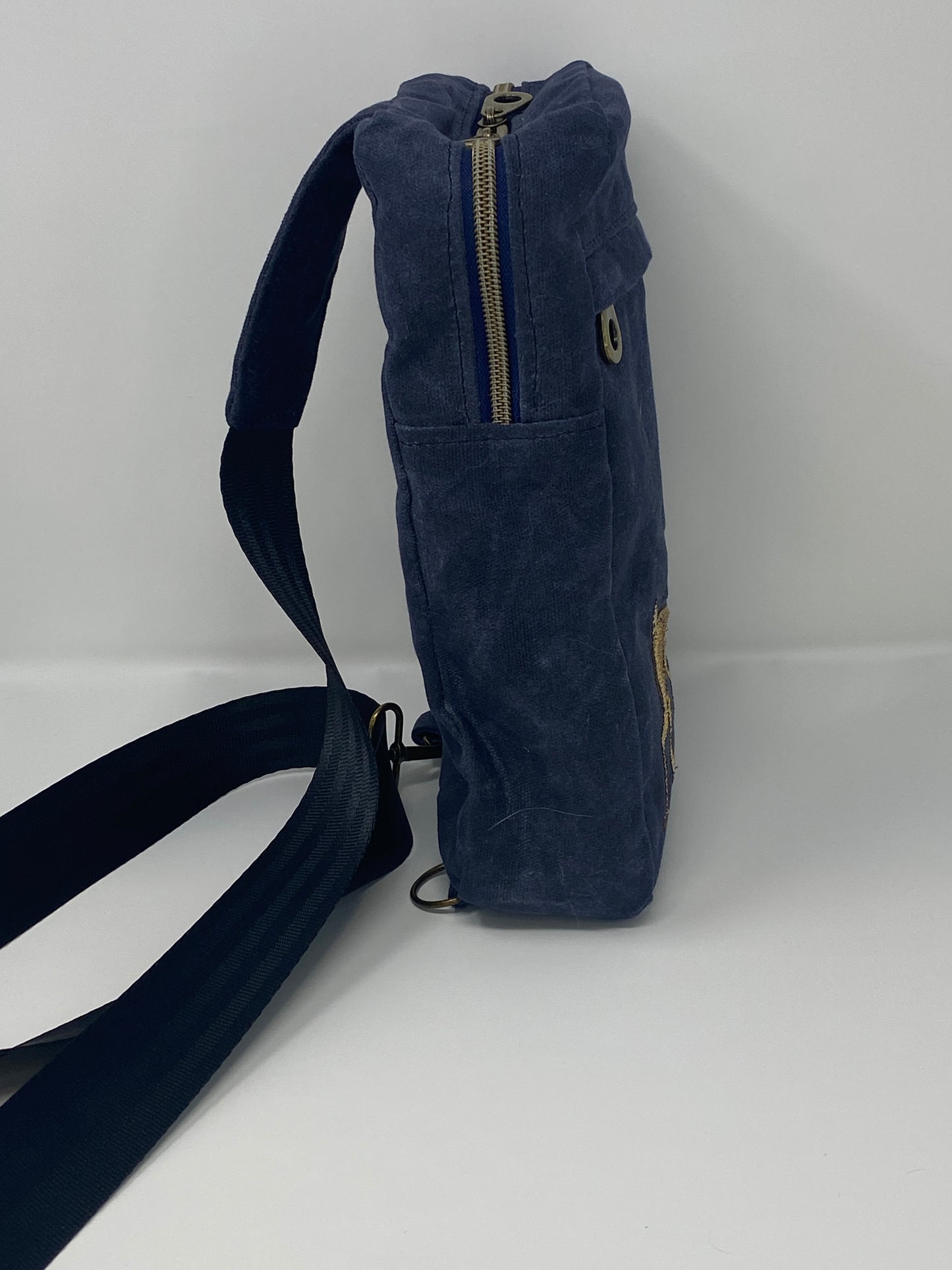 Sandhill Sling Navy Blue with Embroidered Elk
