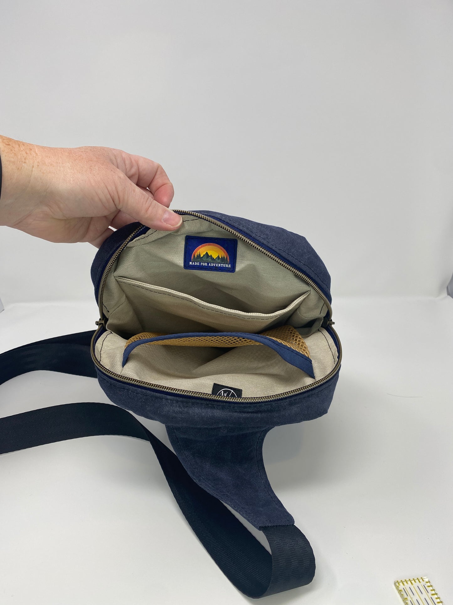 Sandhill Sling Navy Blue with Embroidered Elk
