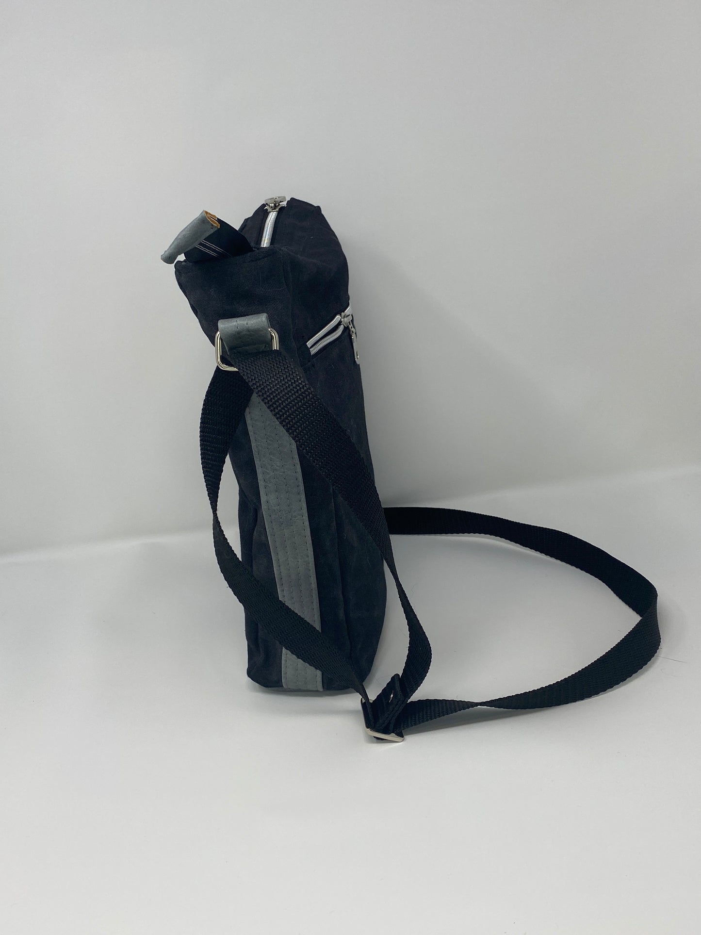 Embroidered Satchel Wolf on black