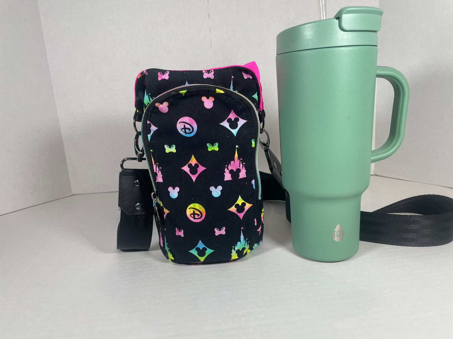 Water Bottle Shoulder Bag - Disney Black