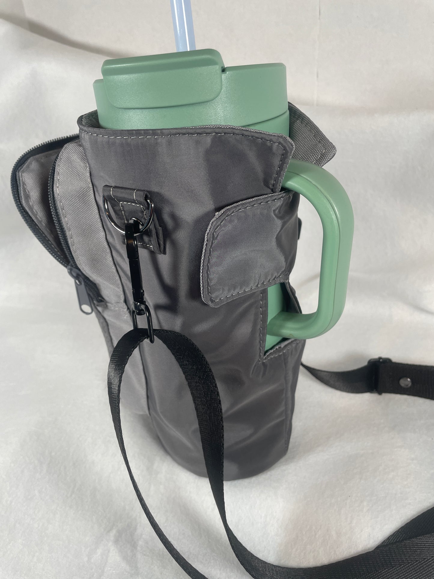 Water Bottle w/ handle Shoulder Bag - Gray