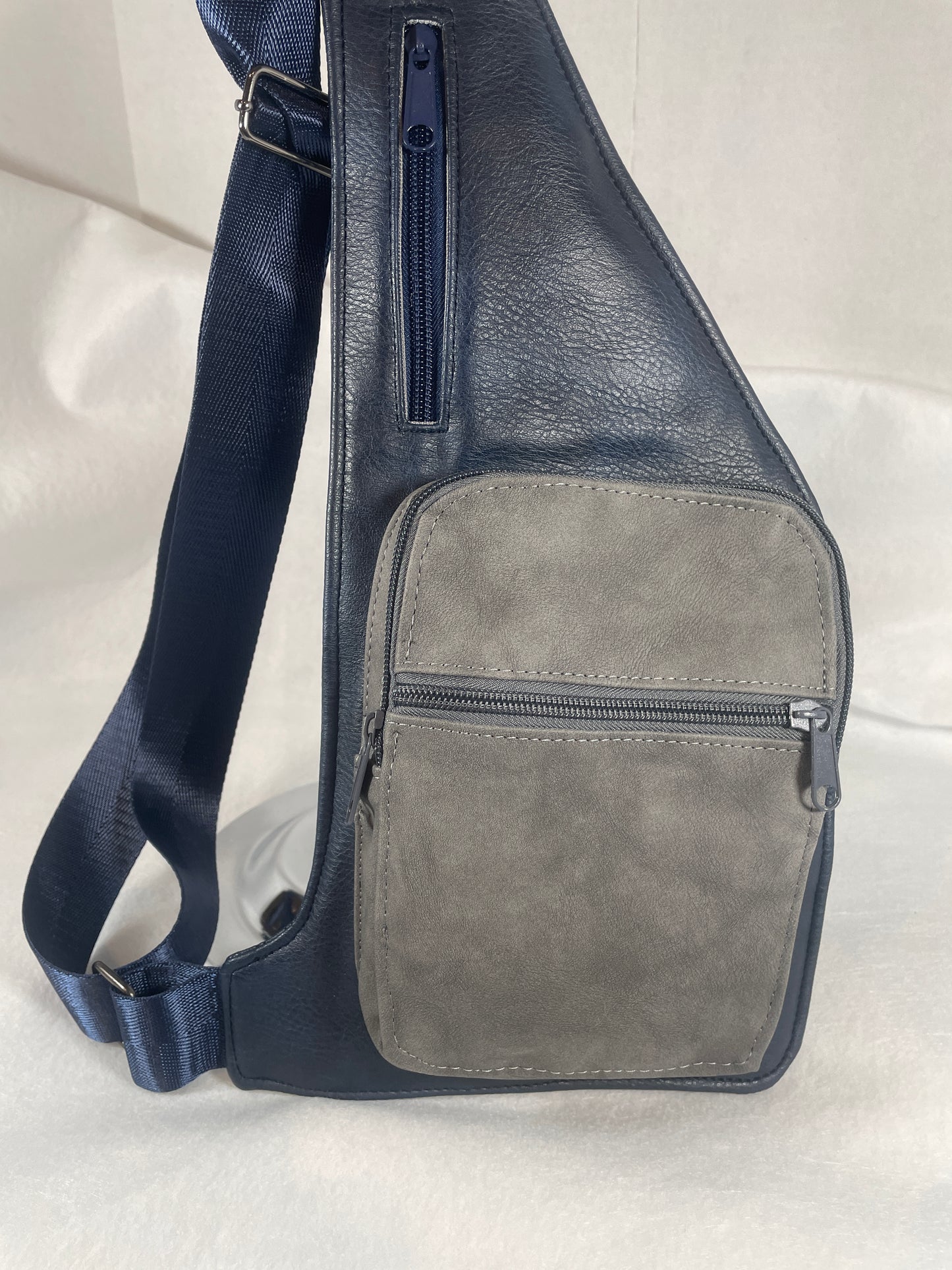 Half Backpack- Blue/Grey